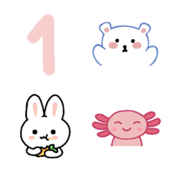 [LINE絵文字] animal and number cuteの画像