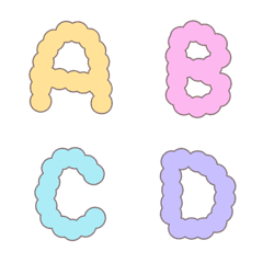 [LINE絵文字] ABC Alphabet 123 Symbol Pastel fluffyの画像