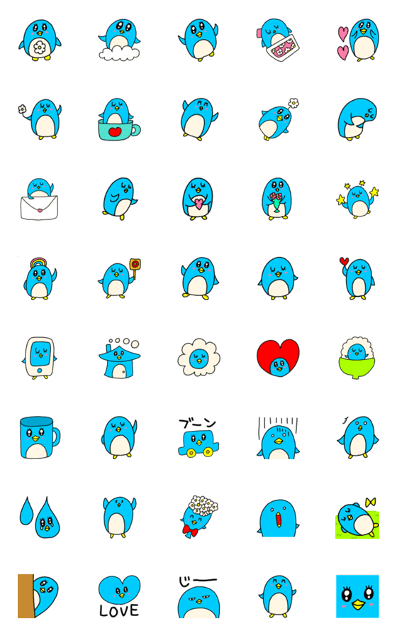 [LINE絵文字]riekimのペンギン絵文字の画像一覧