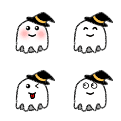 [LINE絵文字] ハロウィン★オバケの おばちー5の画像