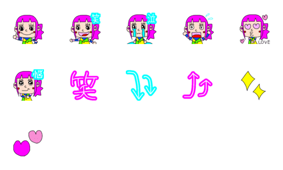 [LINE絵文字]ロックな女の子の画像一覧