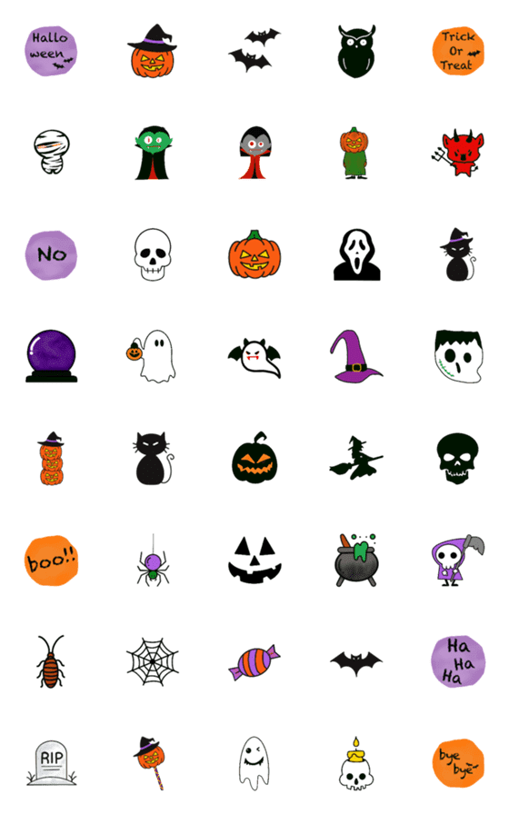 [LINE絵文字]Happy Halloween emoji by playkanの画像一覧