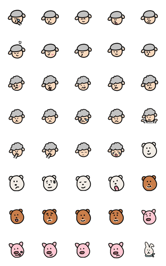 [LINE絵文字]Strong Strong Sheep's Emojiの画像一覧