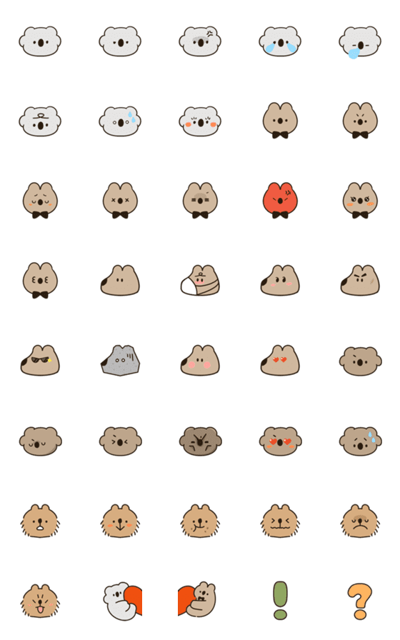 [LINE絵文字]WIWI Koala ＆ Friendsの画像一覧