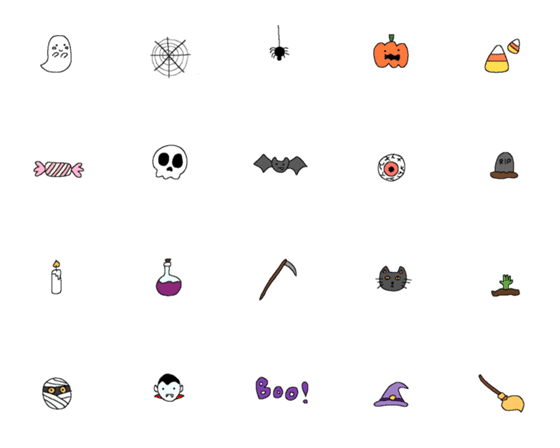 [LINE絵文字]Halloween cute storyの画像一覧