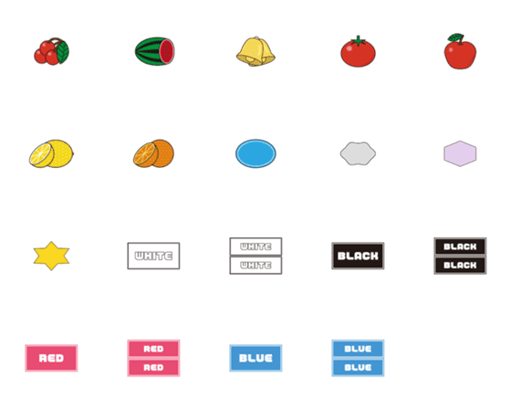 [LINE絵文字]フルーツとチョコのわくわく絵文字スタンプの画像一覧