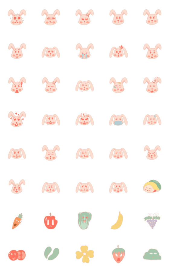 [LINE絵文字]bunny 1a.mの画像一覧