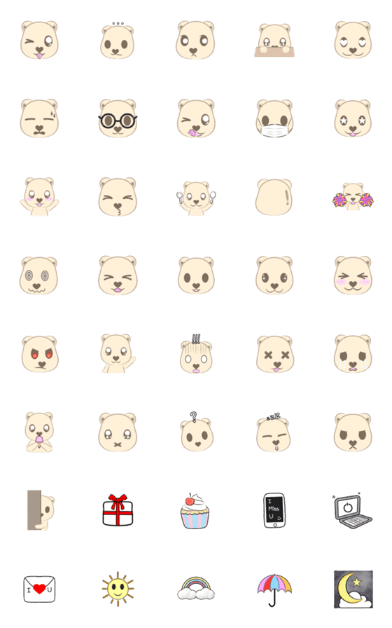 [LINE絵文字]Bubble bear mojiの画像一覧