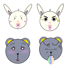 [LINE絵文字] chupawrabbit ＆ grey emoji vol.1の画像