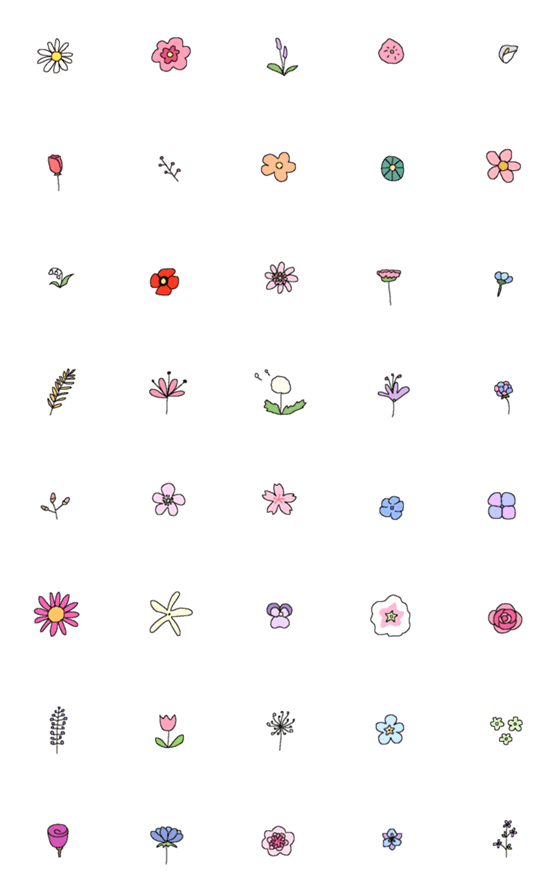 [LINE絵文字]Story of flowerの画像一覧