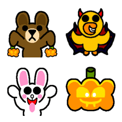 [LINE絵文字] ハロウィン×ブラウン＆フレンズの絵文字の画像