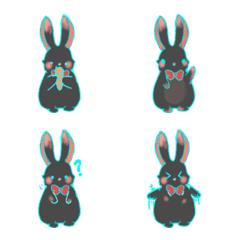 [LINE絵文字] CUTE black rabbitの画像