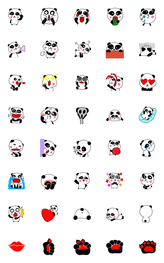 [LINE絵文字]emoji love pandaの画像一覧