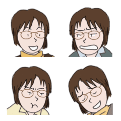 [LINE絵文字] Glasses girl-EMOJI(modified version)の画像