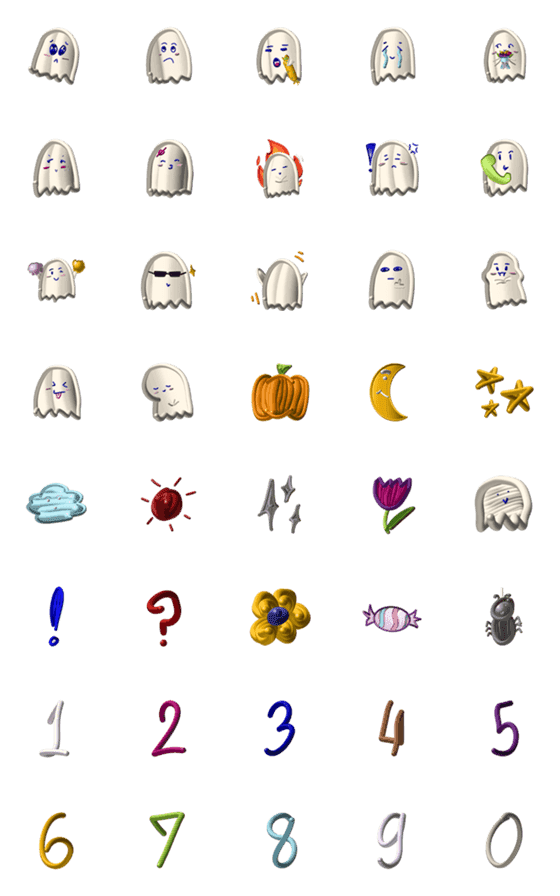 [LINE絵文字]Ghost！！！ not squidの画像一覧