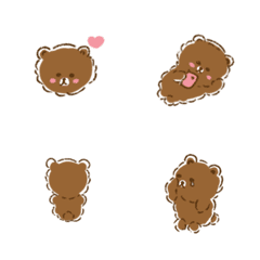 [LINE絵文字] cute BROWN bareの画像