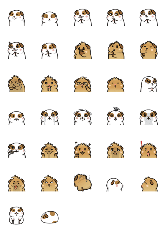 [LINE絵文字]Lovely Guinea Pig 3の画像一覧