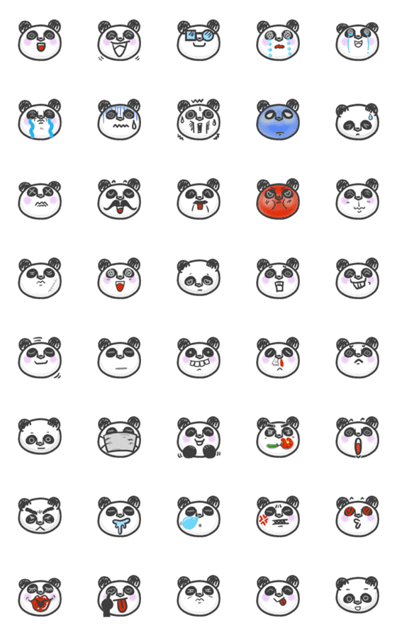 [LINE絵文字]A panda with intense emotionsの画像一覧