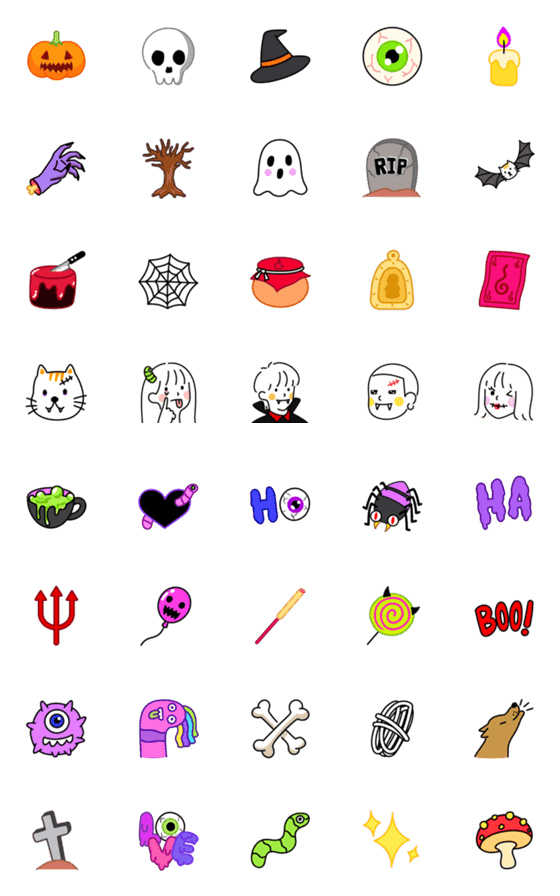 [LINE絵文字]mini Halloween emojiの画像一覧