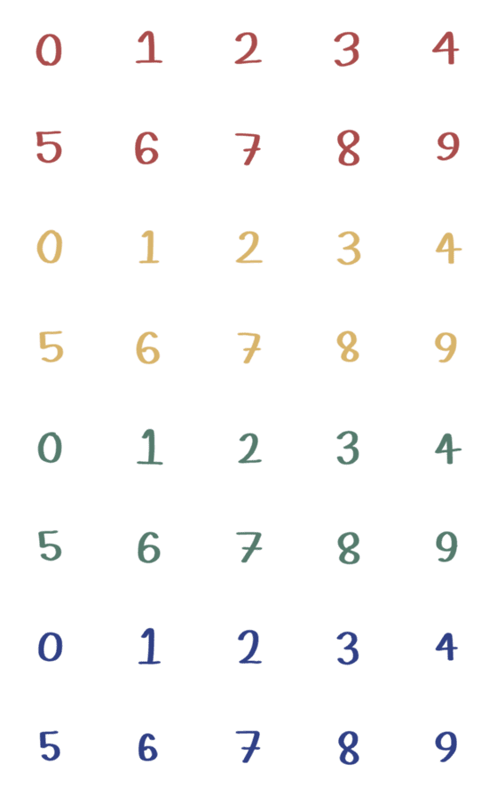 [LINE絵文字]number primary colorの画像一覧