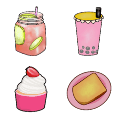 [LINE絵文字] Pink Cafe'の画像