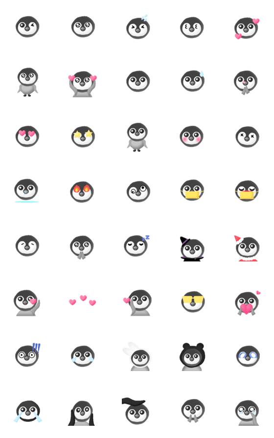 [LINE絵文字]Hi baby penguin Animation emojiの画像一覧