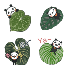 [LINE絵文字] Panda ＆ plants moving emojiの画像