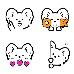 [LINE絵文字] 犬の絵文字（パピヨン）の画像