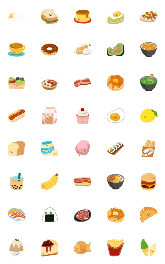 [LINE絵文字]かわいい食べ物の絵文字の画像一覧