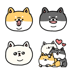 [LINE絵文字] ゆるゆる柴犬(あかくろしろ)の画像