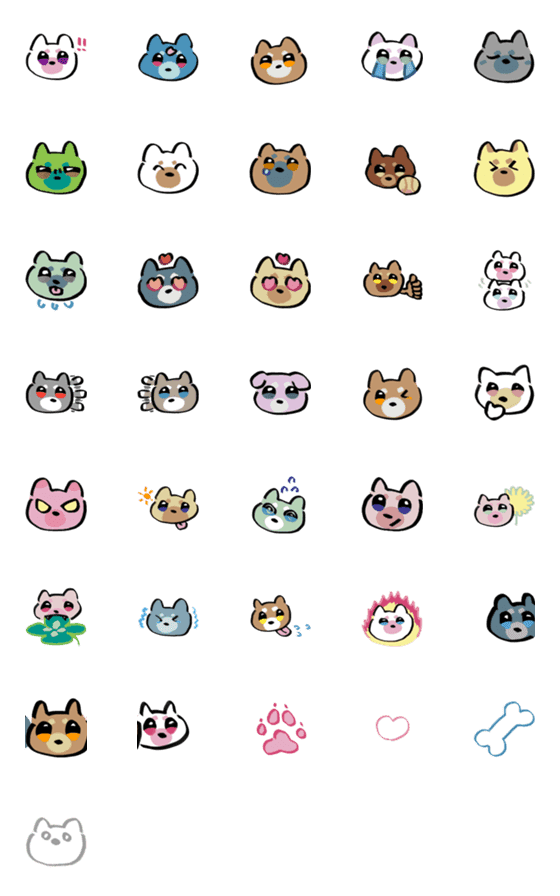 [LINE絵文字]かわいい犬たちのEMOJIの画像一覧