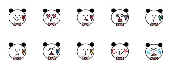 [LINE絵文字]heart Pandaの画像一覧