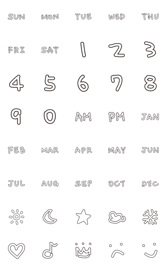 [LINE絵文字]123 Numeric year monthの画像一覧