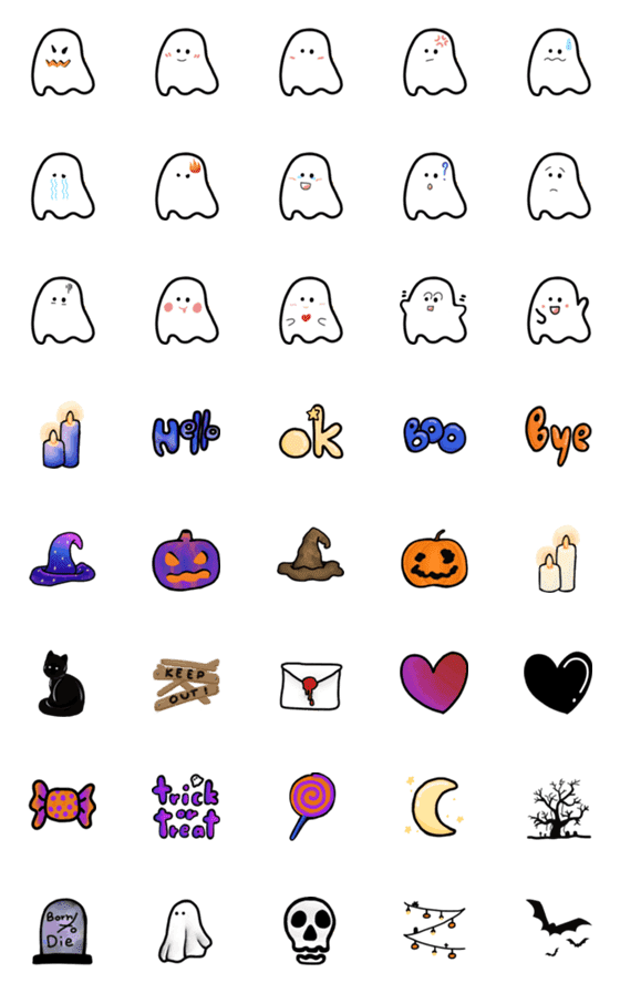 [LINE絵文字]Tiny Emoji for Halloweenの画像一覧