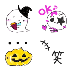 [LINE絵文字] ゆるなつハロウィン絵文字の画像