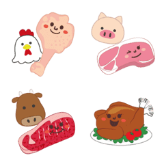 [LINE絵文字] かわいいお肉！の画像