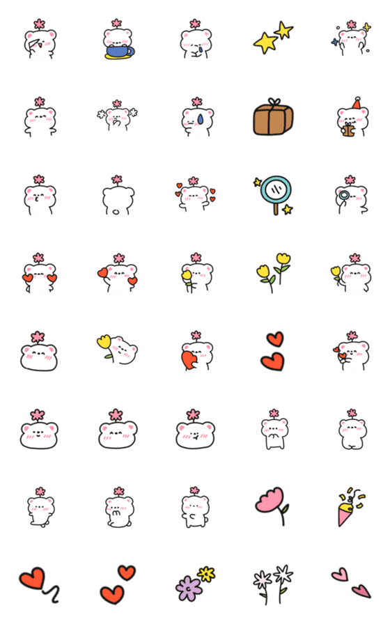 [LINE絵文字]Emoji bear mono 1の画像一覧