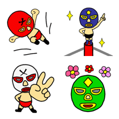 [LINE絵文字] 【動く】プロレス絵文字4 奮闘マスクマンの画像