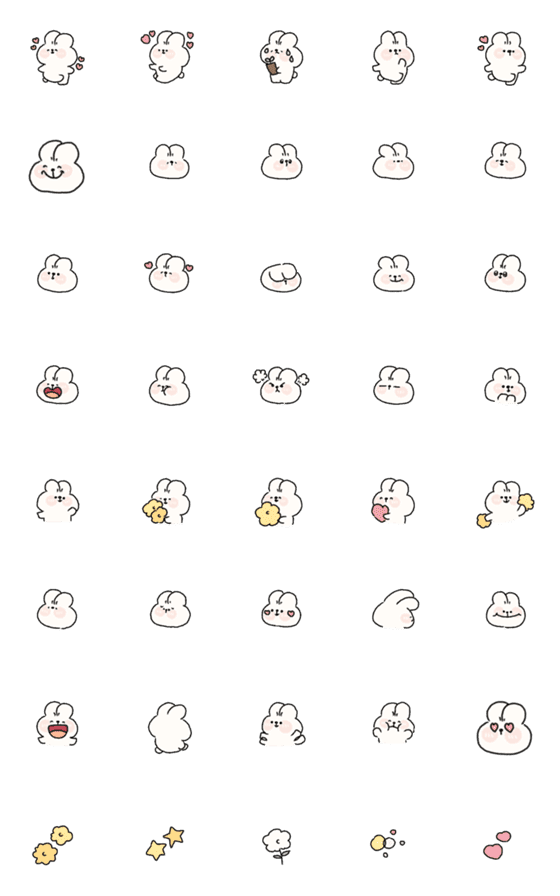 [LINE絵文字]Minato rabbit emojiの画像一覧