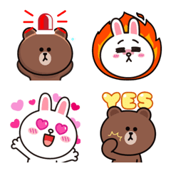 [LINE絵文字] BROWN ＆ FRIENDS Brown ＆ Cony emoji 1の画像