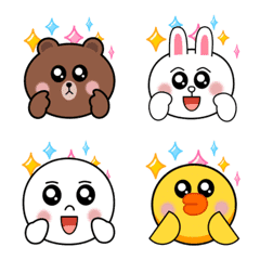 [LINE絵文字] LINE FRIENDS ACT CUTEの画像