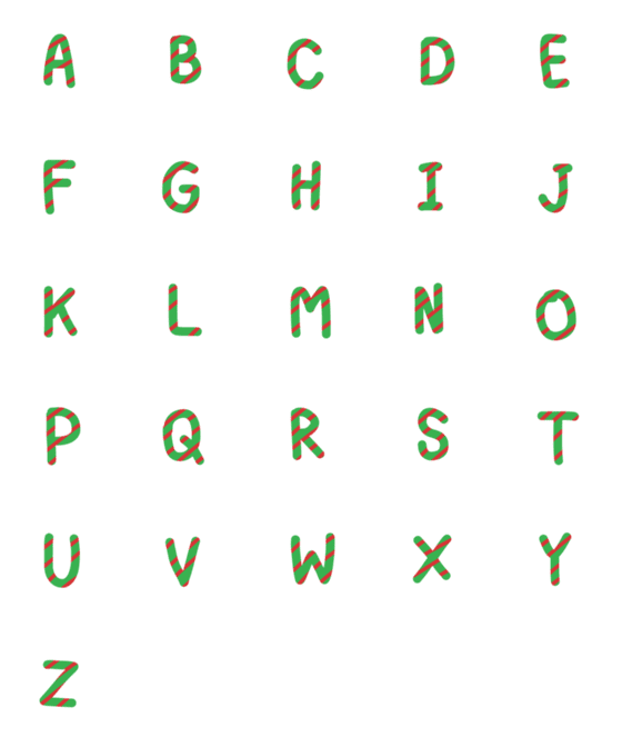 [LINE絵文字]A-Z Christmas (Green) BN 1.0の画像一覧