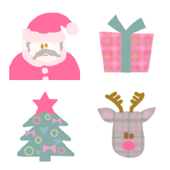 [LINE絵文字] ほわほわ冬チェック族のクリスマスの画像