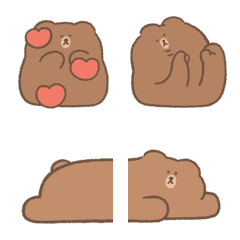 [LINE絵文字] chubby BROWN  Emojiの画像