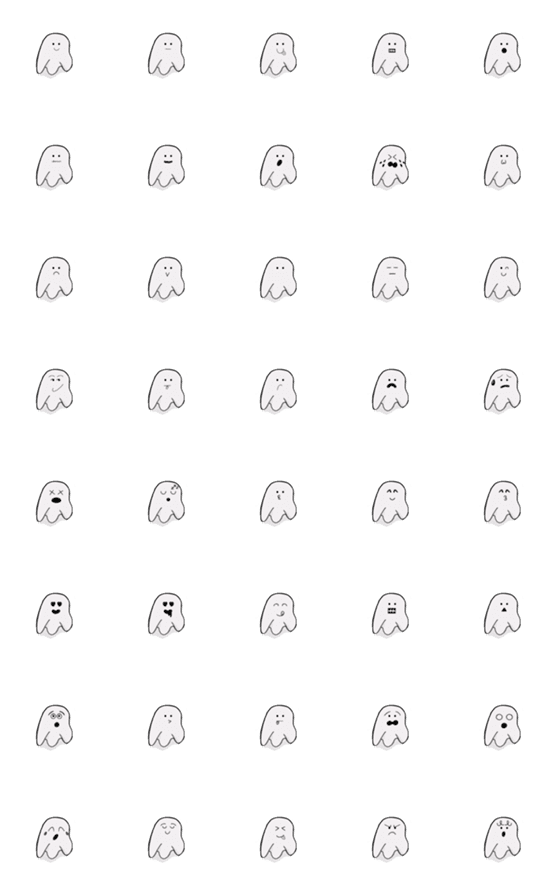 [LINE絵文字]cute little ghostの画像一覧