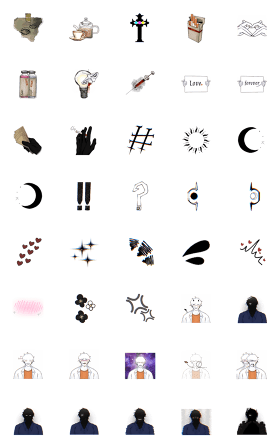 [LINE絵文字]Ligth ＆ Shadowの画像一覧