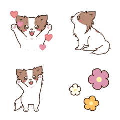 [LINE絵文字] よく動く☆パピヨン犬の絵文字の画像