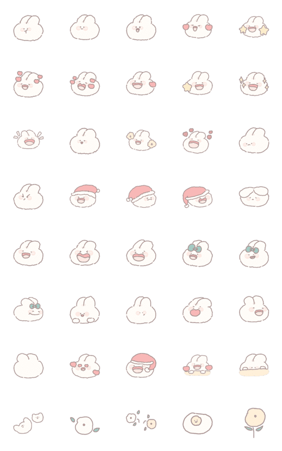 [LINE絵文字]Rabbit cute emoji .の画像一覧