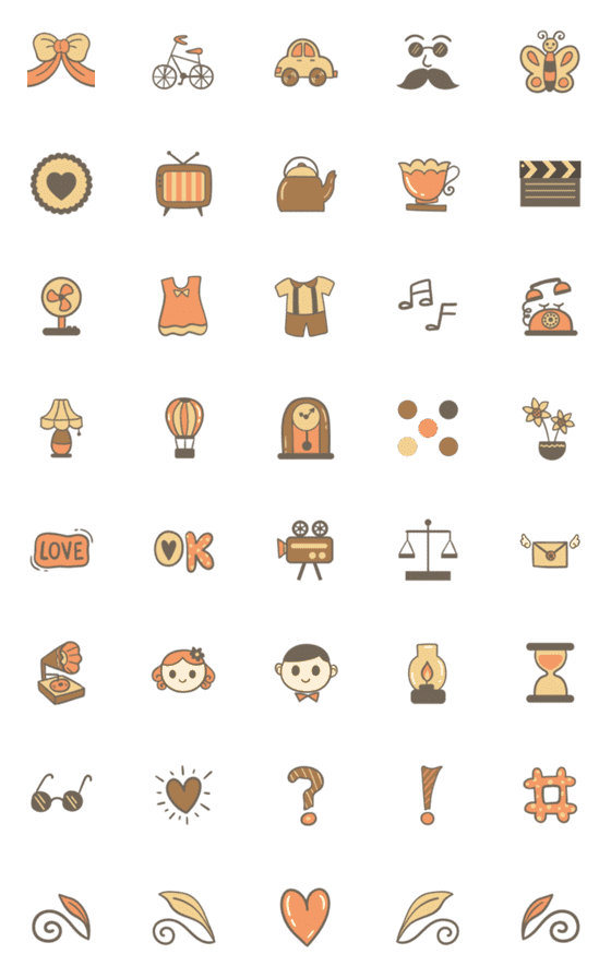 [LINE絵文字]Love Vintage (animated emoji)の画像一覧