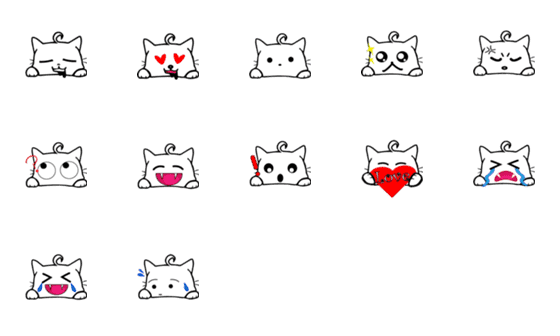 [LINE絵文字]White kitten -Little Snow Emojiの画像一覧